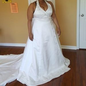 Jeweled A line halter top wedding dress